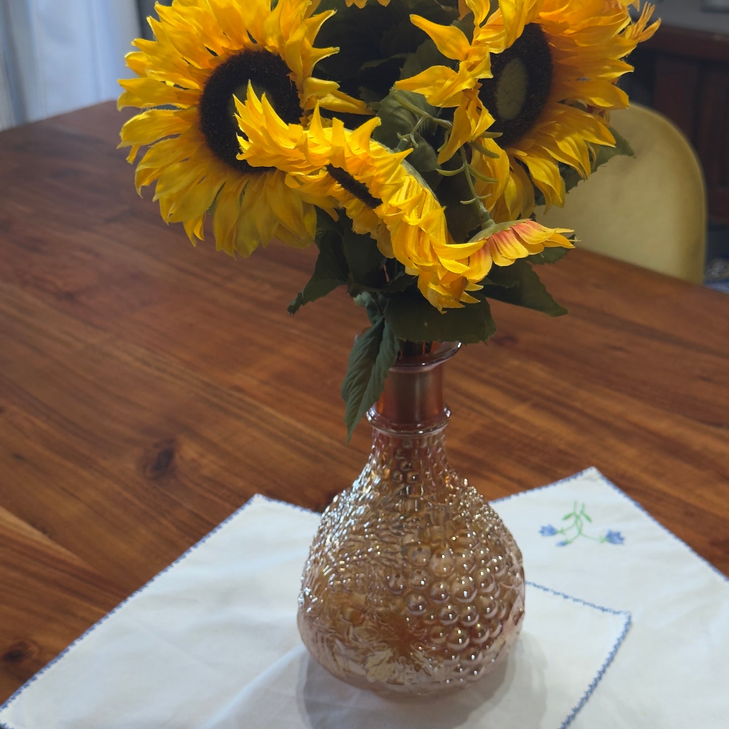 Vintage Marigold Carnival Glass Decanter