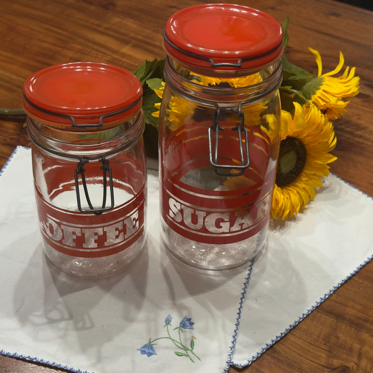 Vintage Glass Canister Set (Sugar & Coffee)