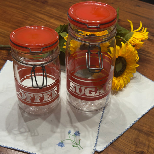 Vintage Glass Canister Set (Sugar & Coffee)