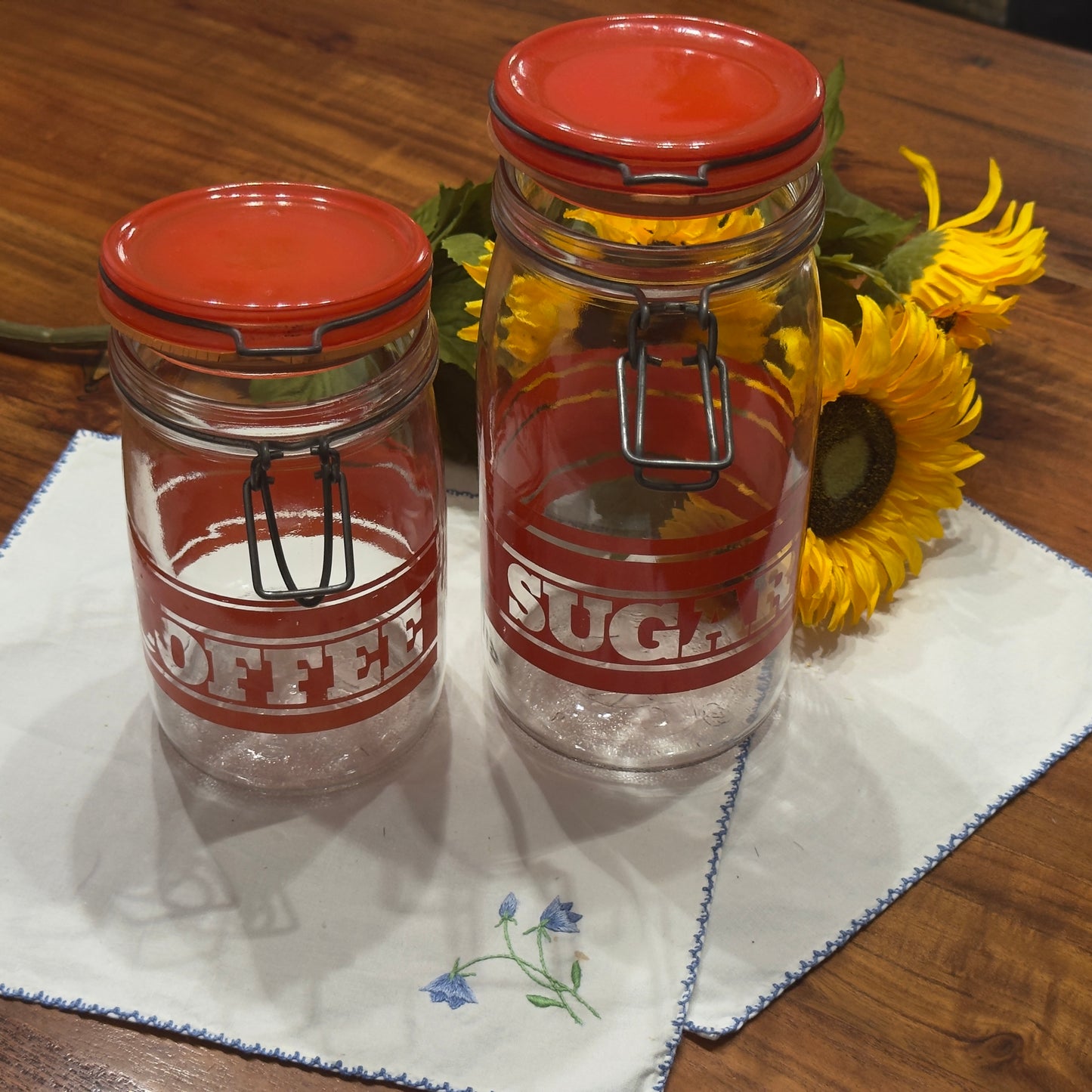 Vintage Glass Canister Set (Sugar & Coffee)