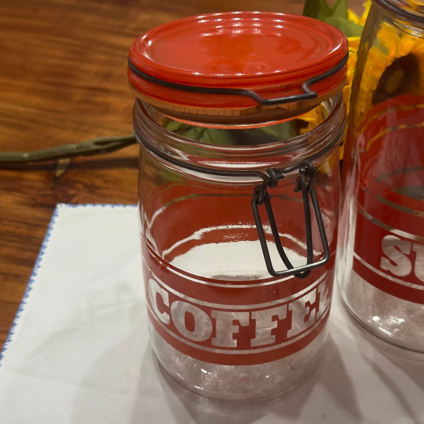 Vintage Glass Canister Set (Sugar & Coffee)