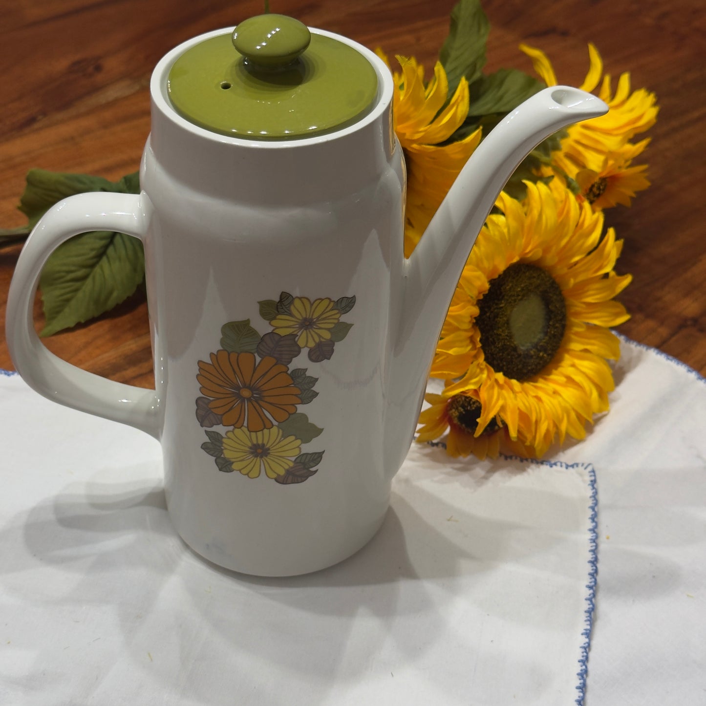 Vintage Retro Floral Meakin Coffee Pot