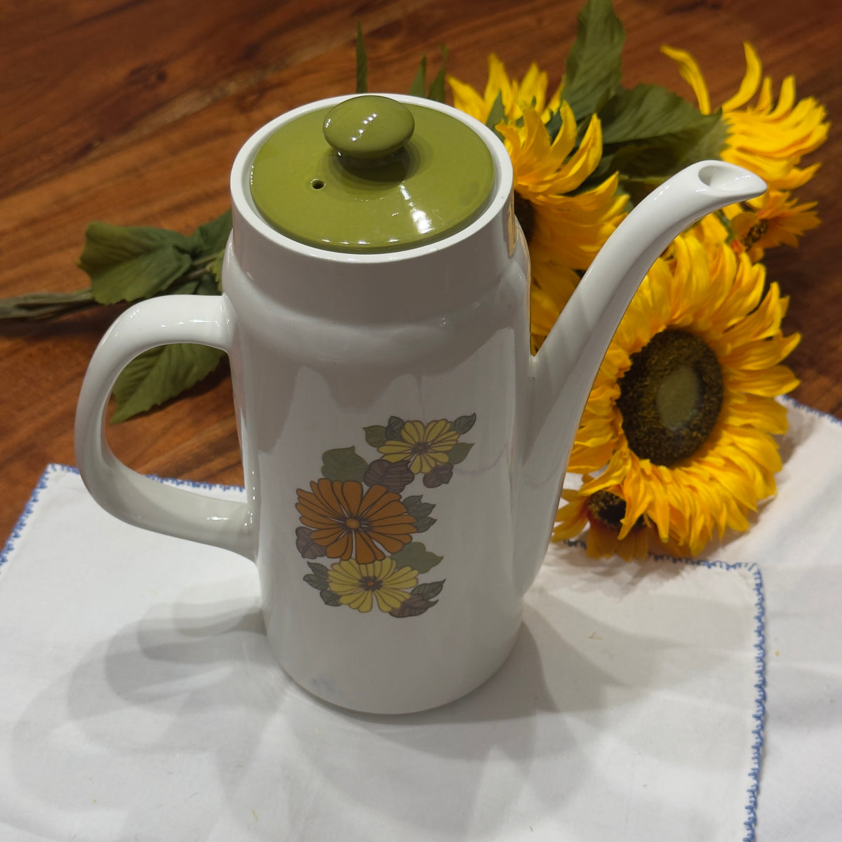 Vintage Retro Floral Meakin Coffee Pot