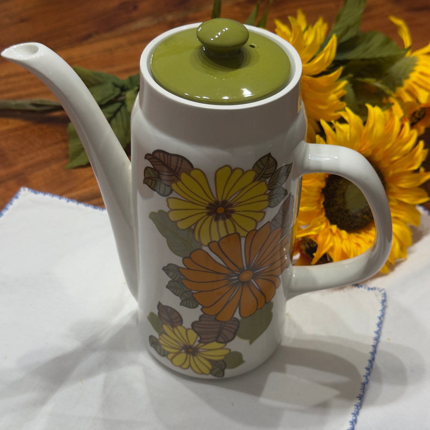Vintage Retro Floral Meakin Coffee Pot