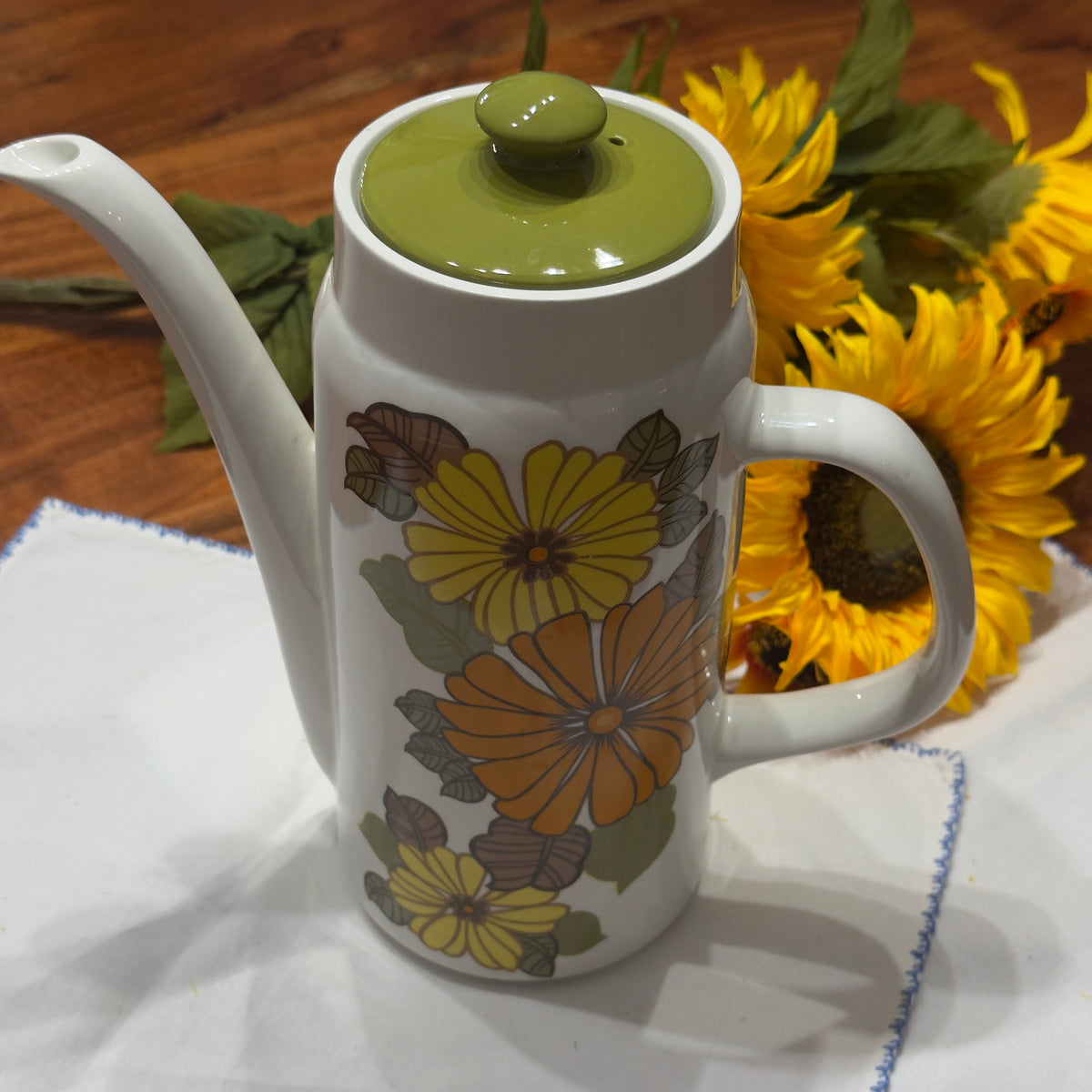Vintage Retro Floral Meakin Coffee Pot