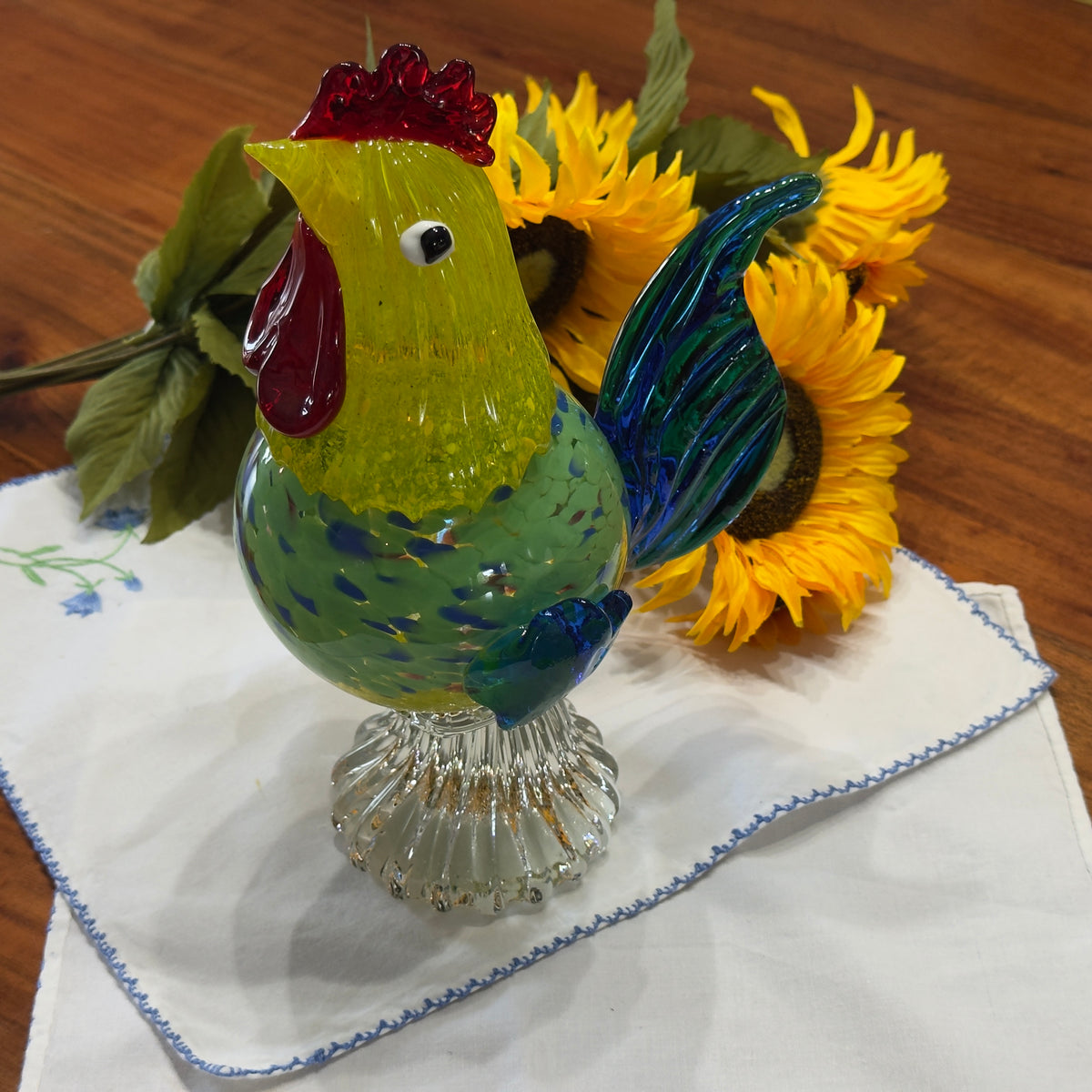 Art Glass Rooster Figure