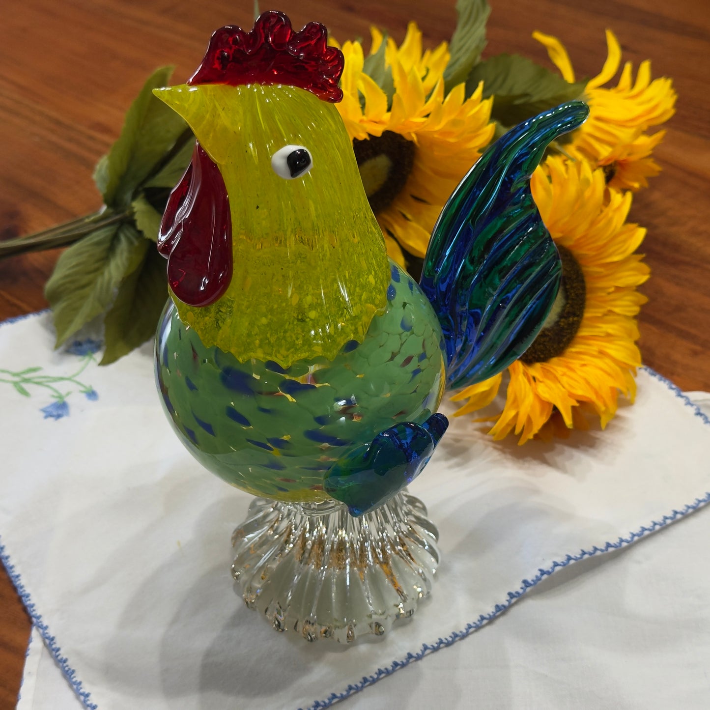 Art Glass Rooster Figure