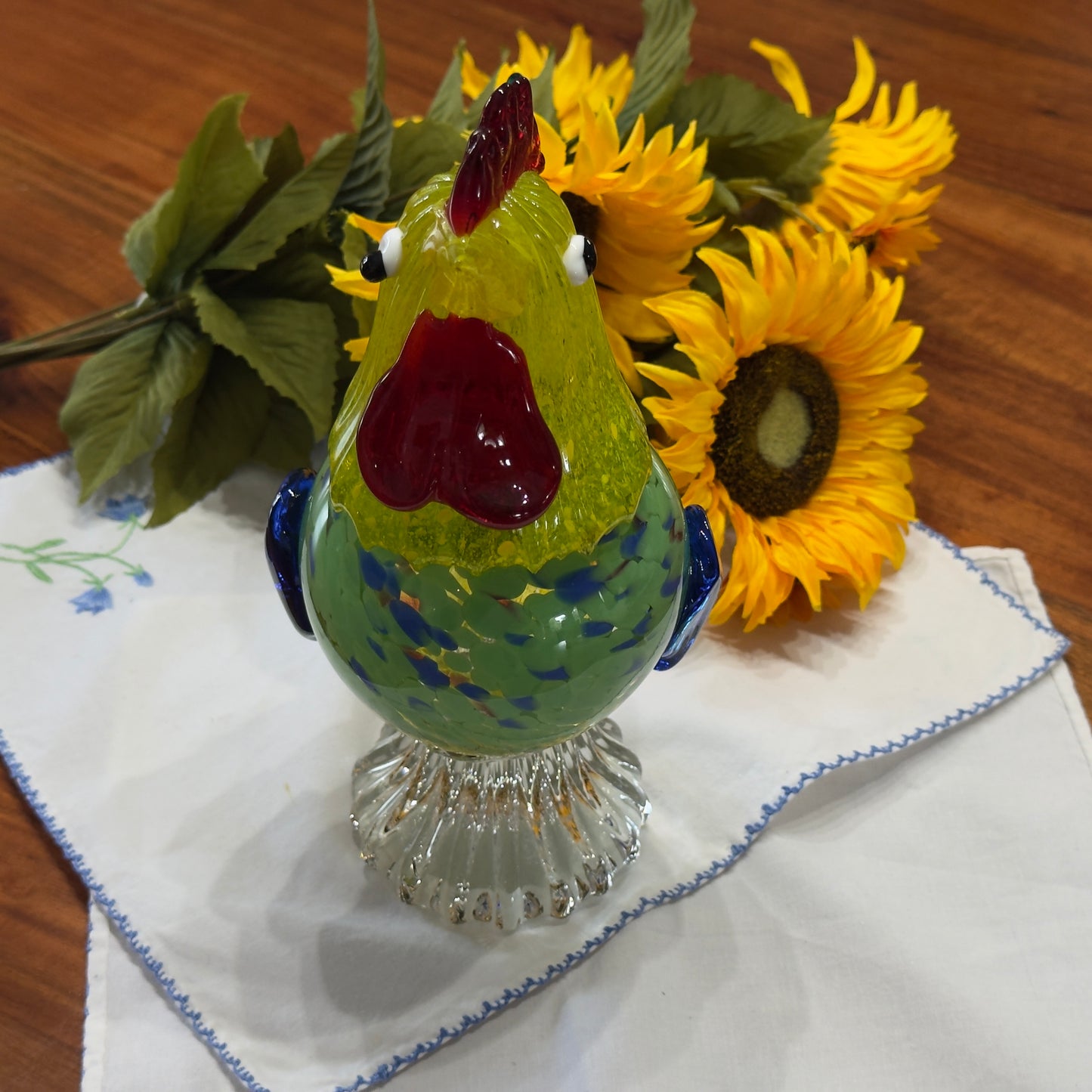 Art Glass Rooster Figure