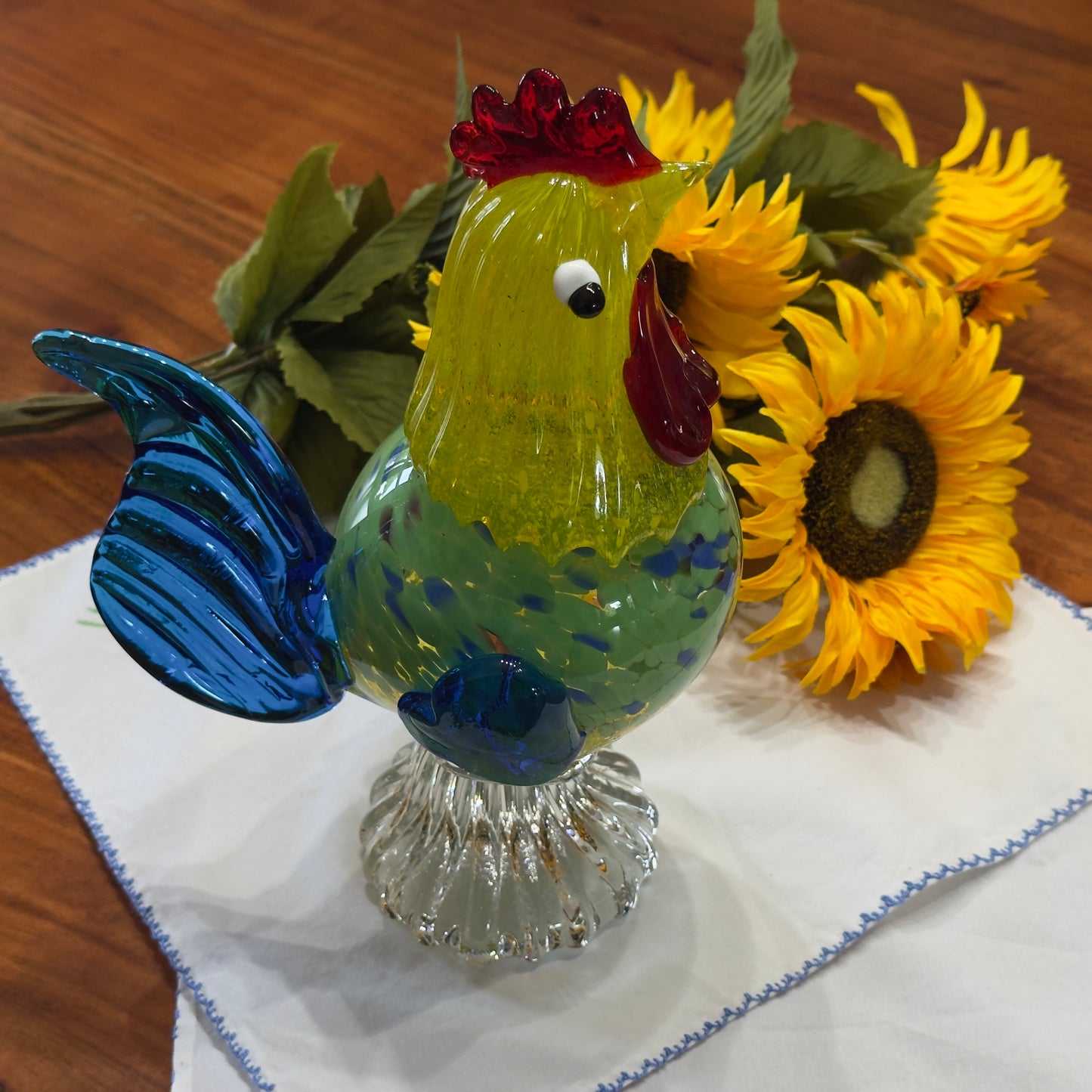 Art Glass Rooster Figure