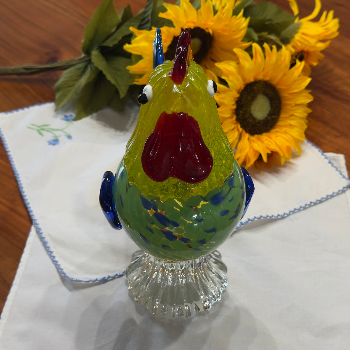 Art Glass Rooster Figure