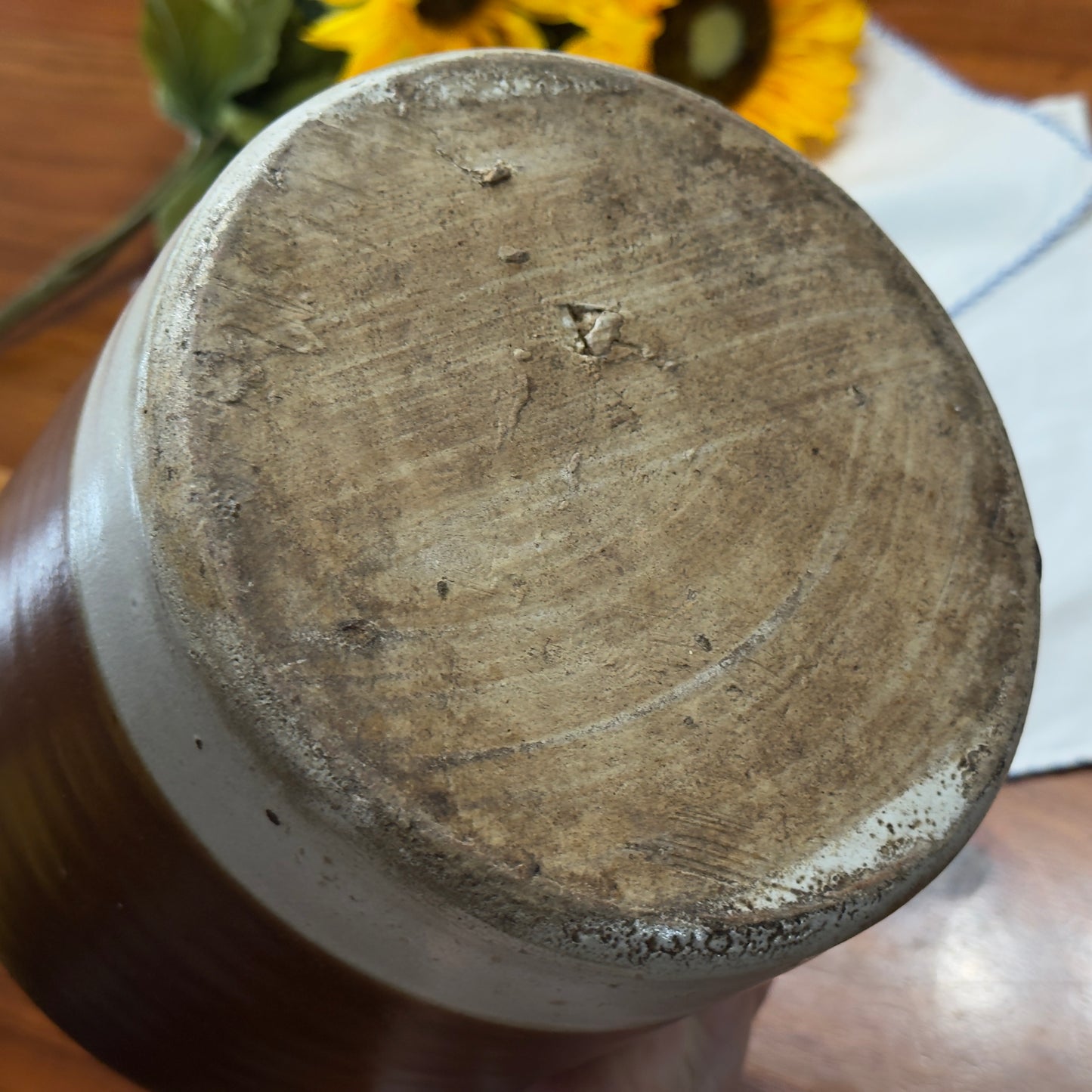 Vintage Two-Tone 1/2 Quart Stoneware Jug