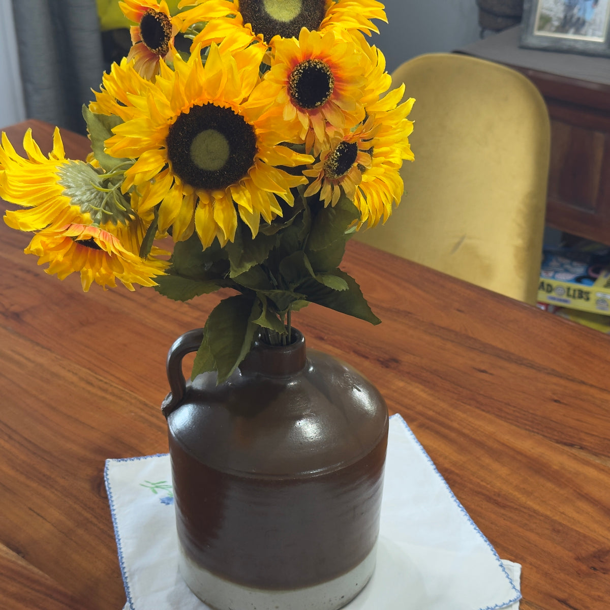 Vintage Two-Tone 1/2 Quart Stoneware Jug