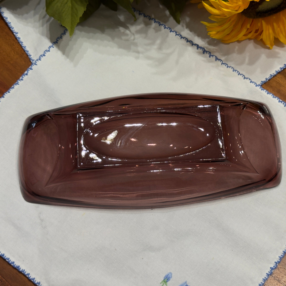 Vintage "Moroccan" Amethyst Relish Dish Hazel Atlas Glass
