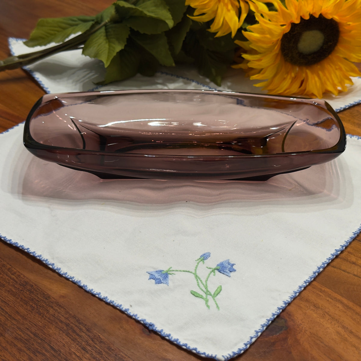 Vintage "Moroccan" Amethyst Relish Dish Hazel Atlas Glass