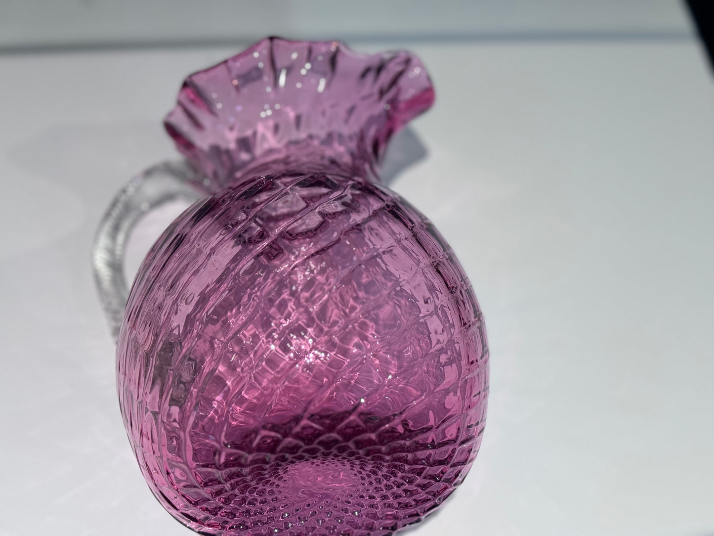 Cranberry Glass Pitcher Jug
