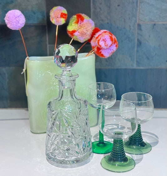 Pinwheel Cut Crystal Decanter