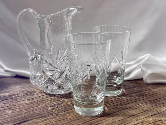 Pinwheel Crystal Water Pitcher