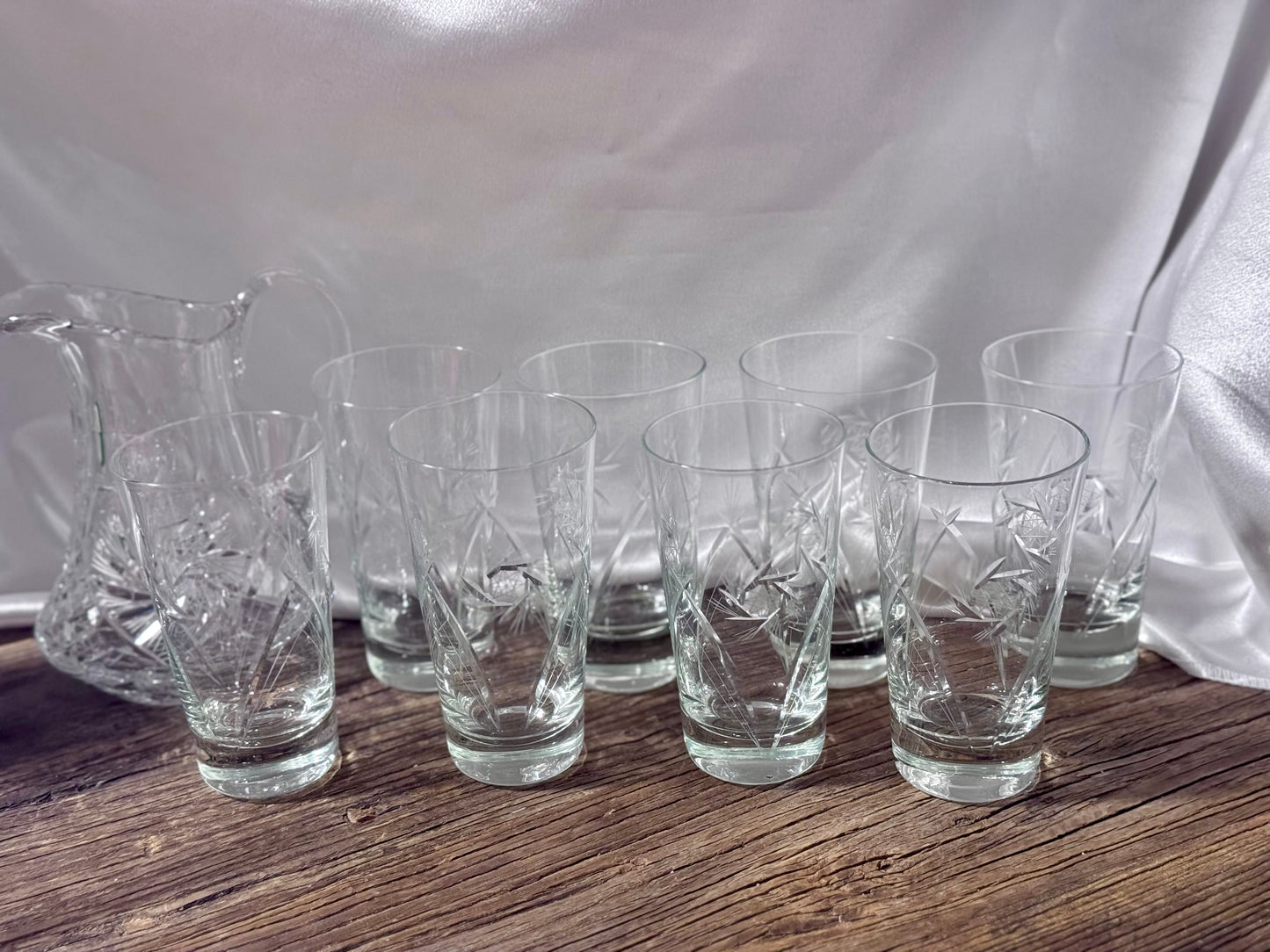 Cut Crystal Pinwheel Highball Glasses