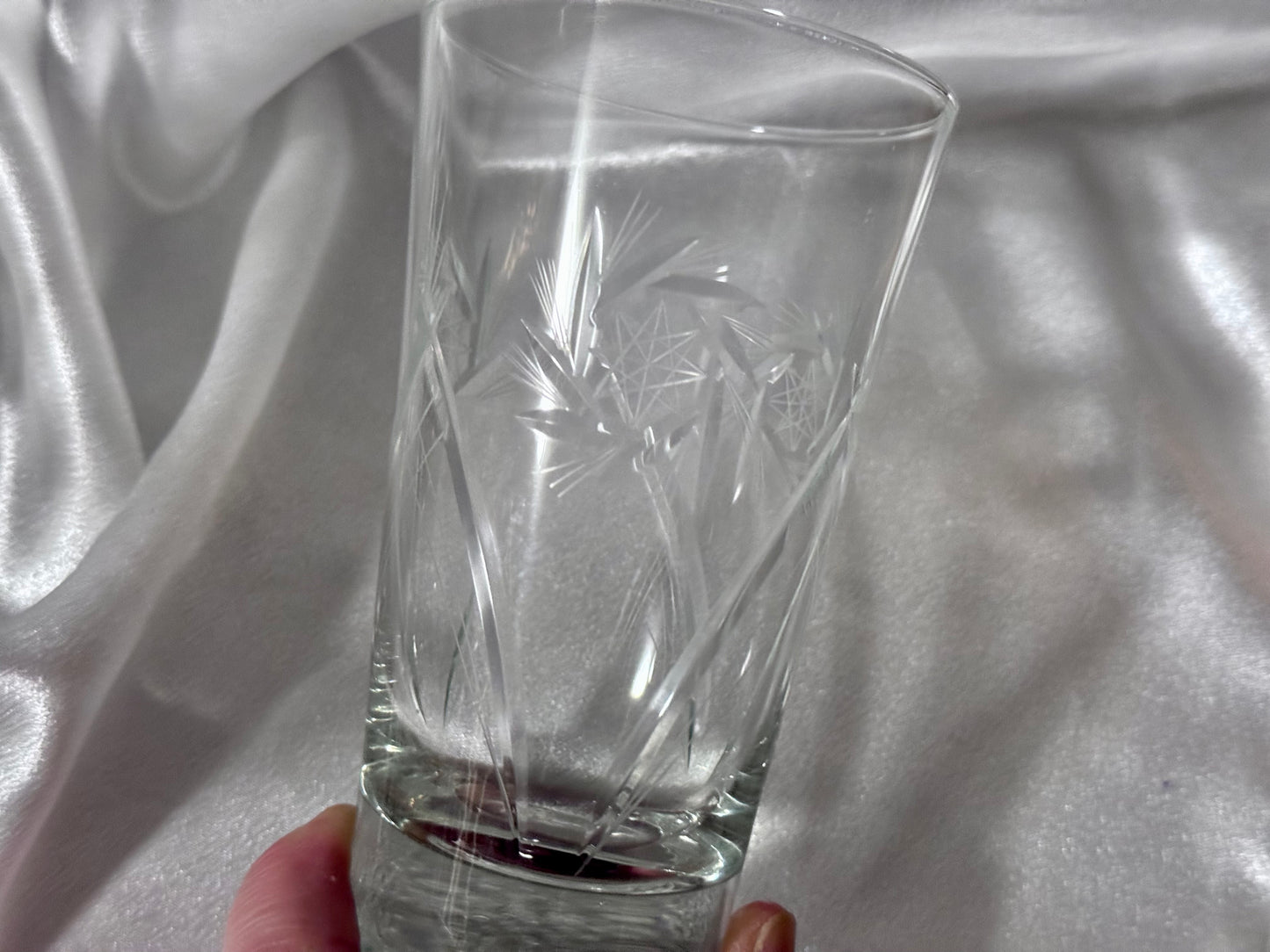 Cut Crystal Pinwheel Highball Glasses
