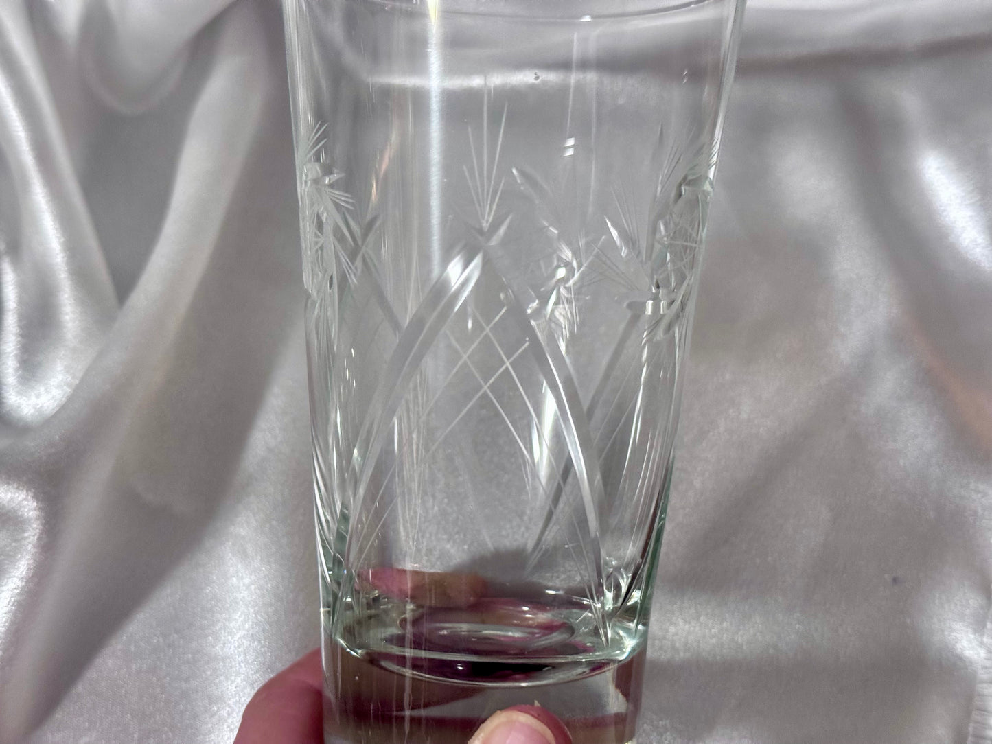 Cut Crystal Pinwheel Highball Glasses