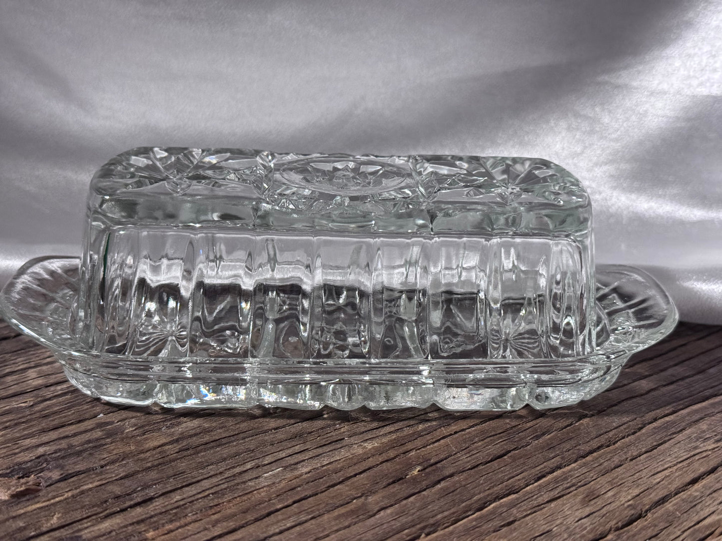 Anchor Hocking Prescut "Star of David" Covered Butter Dish