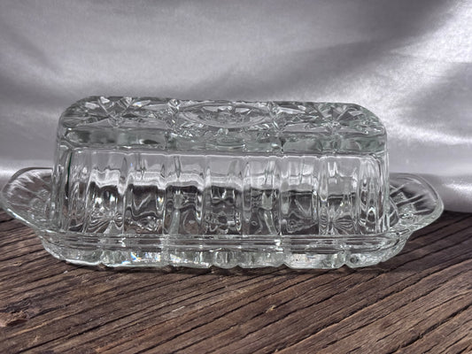 Anchor Hocking Prescut "Star of David" Covered Butter Dish