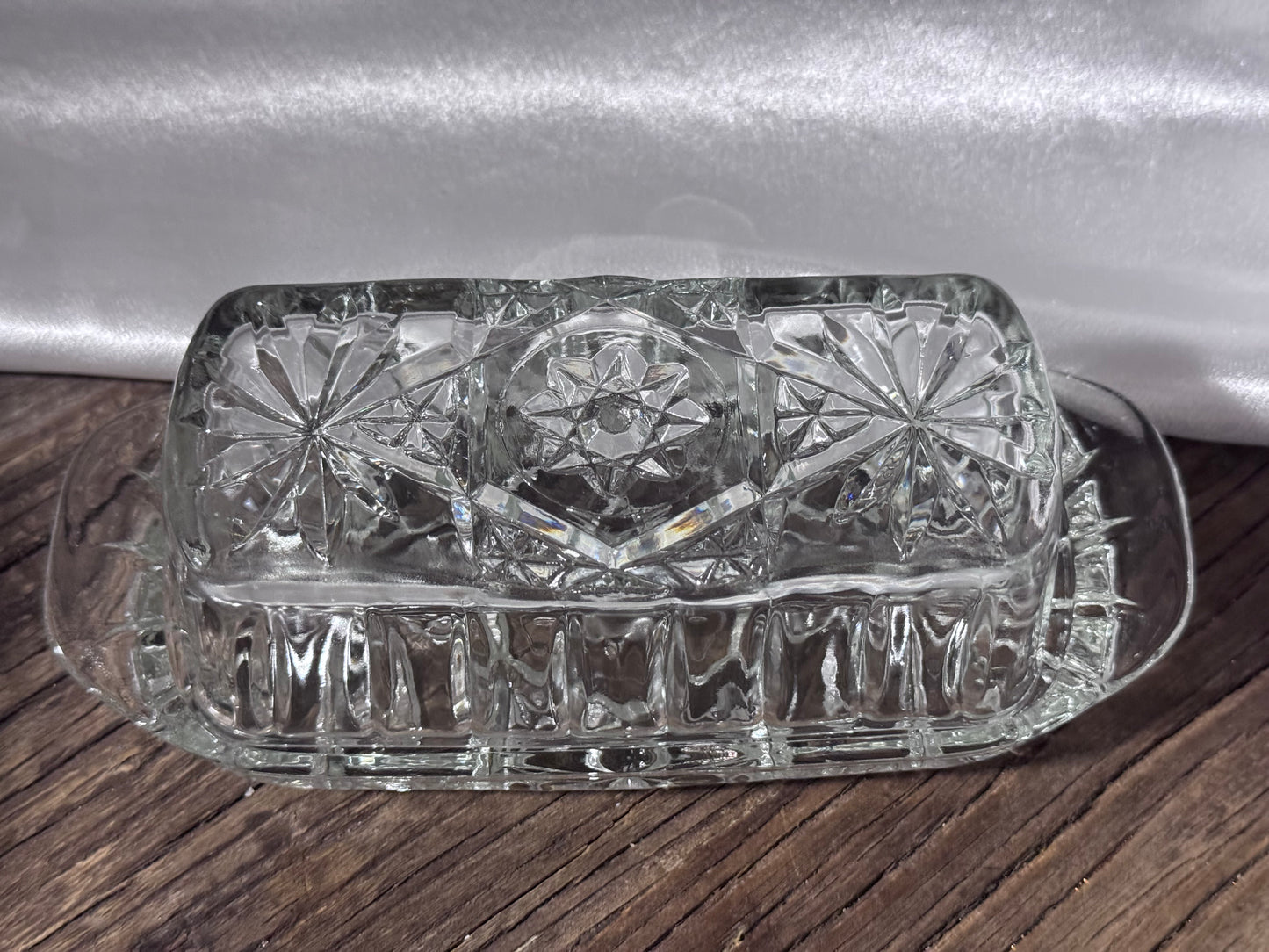 Anchor Hocking Prescut "Star of David" Covered Butter Dish