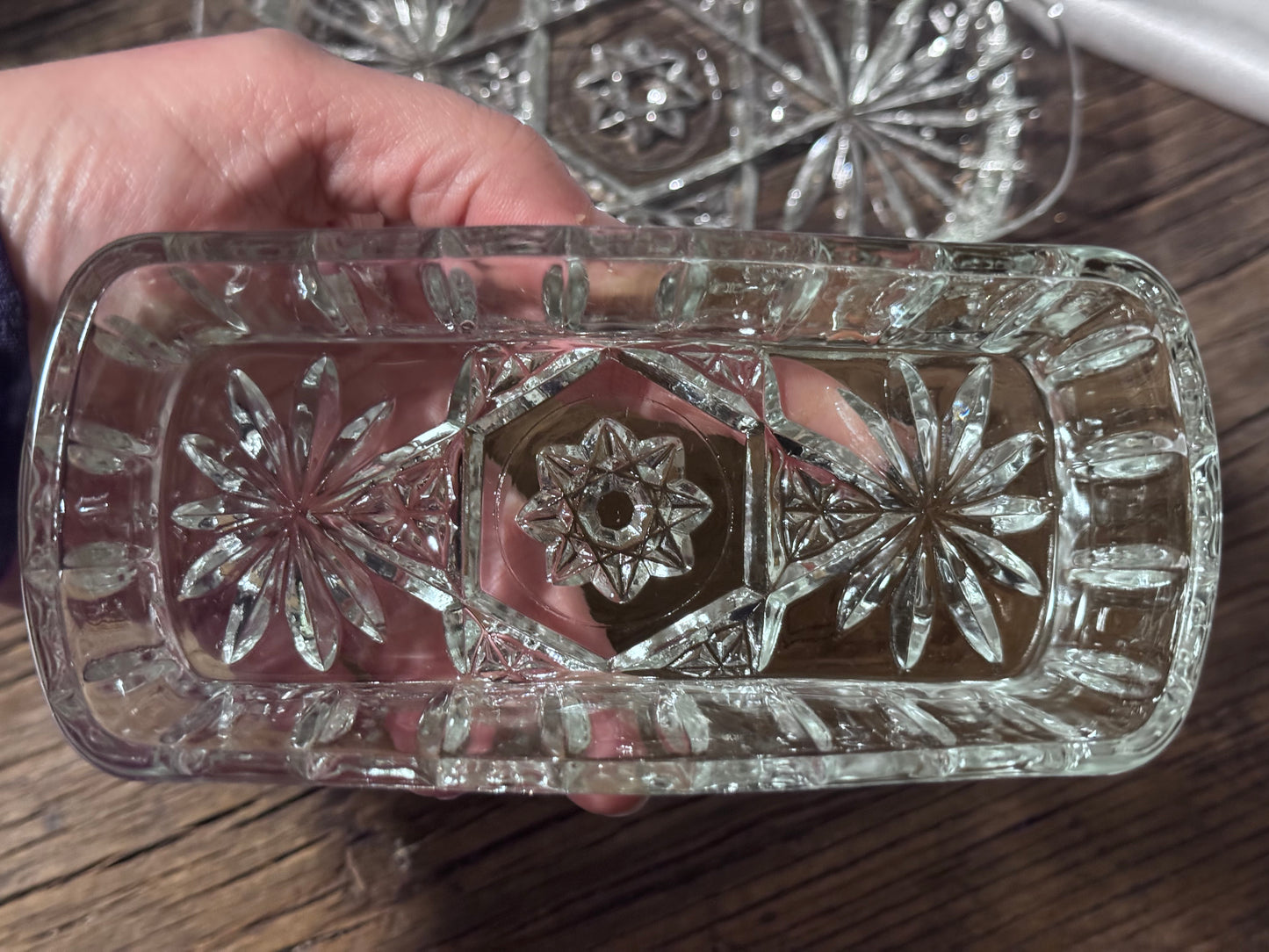 Anchor Hocking Prescut "Star of David" Covered Butter Dish