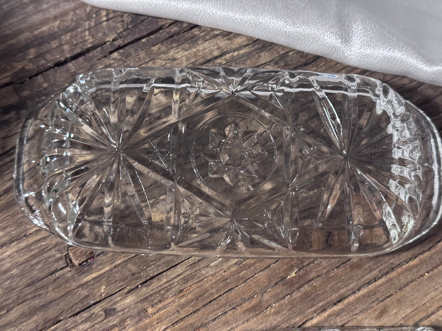 Anchor Hocking Prescut "Star of David" Covered Butter Dish