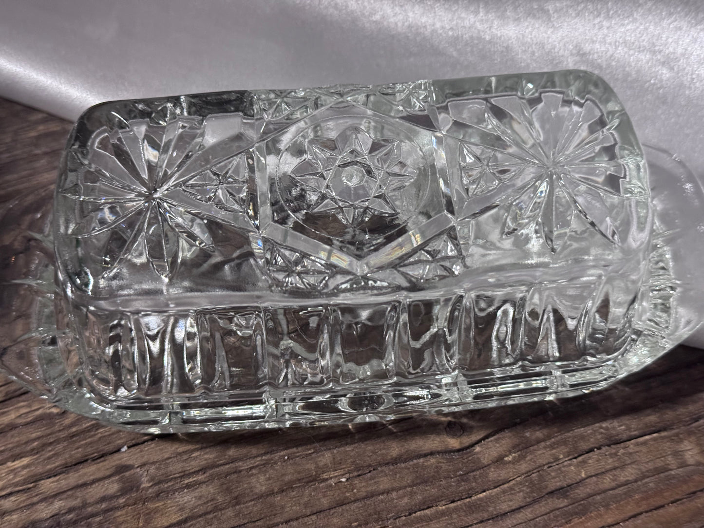 Anchor Hocking Prescut "Star of David" Covered Butter Dish