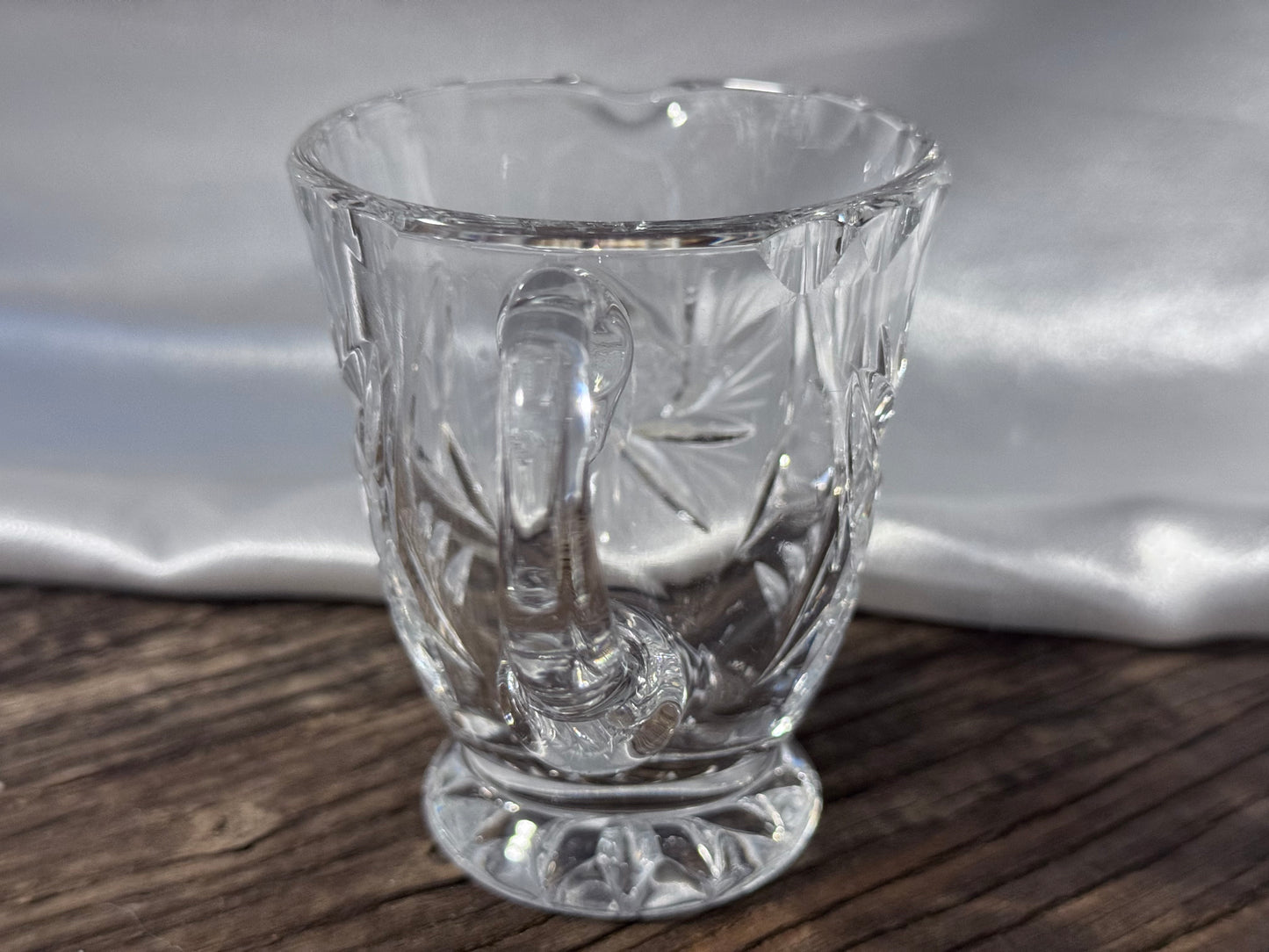 Cut Crystal "Pinwheel/Star of David" Pattern Milk and Sugar Set