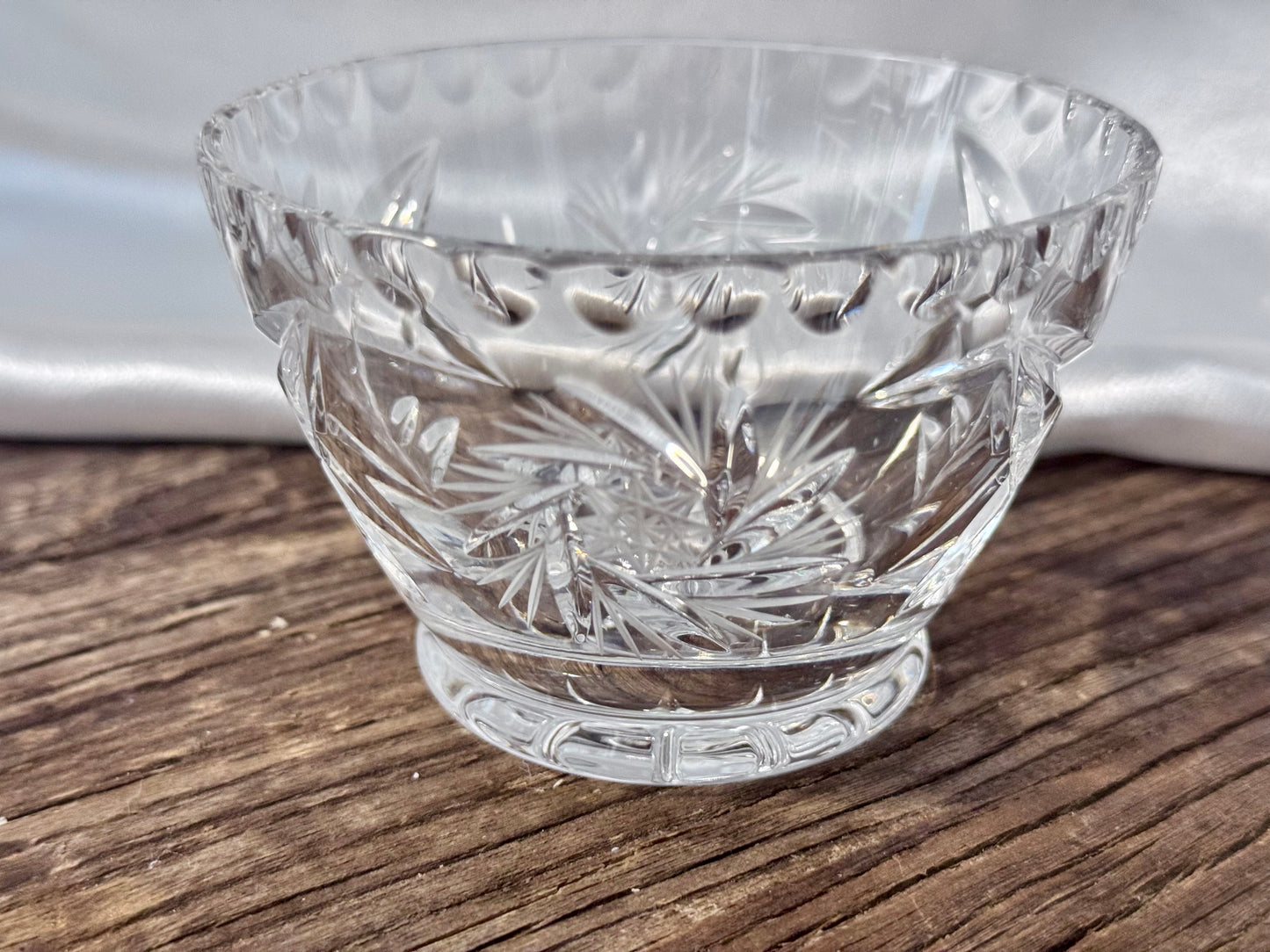 Cut Crystal "Pinwheel/Star of David" Pattern Milk and Sugar Set