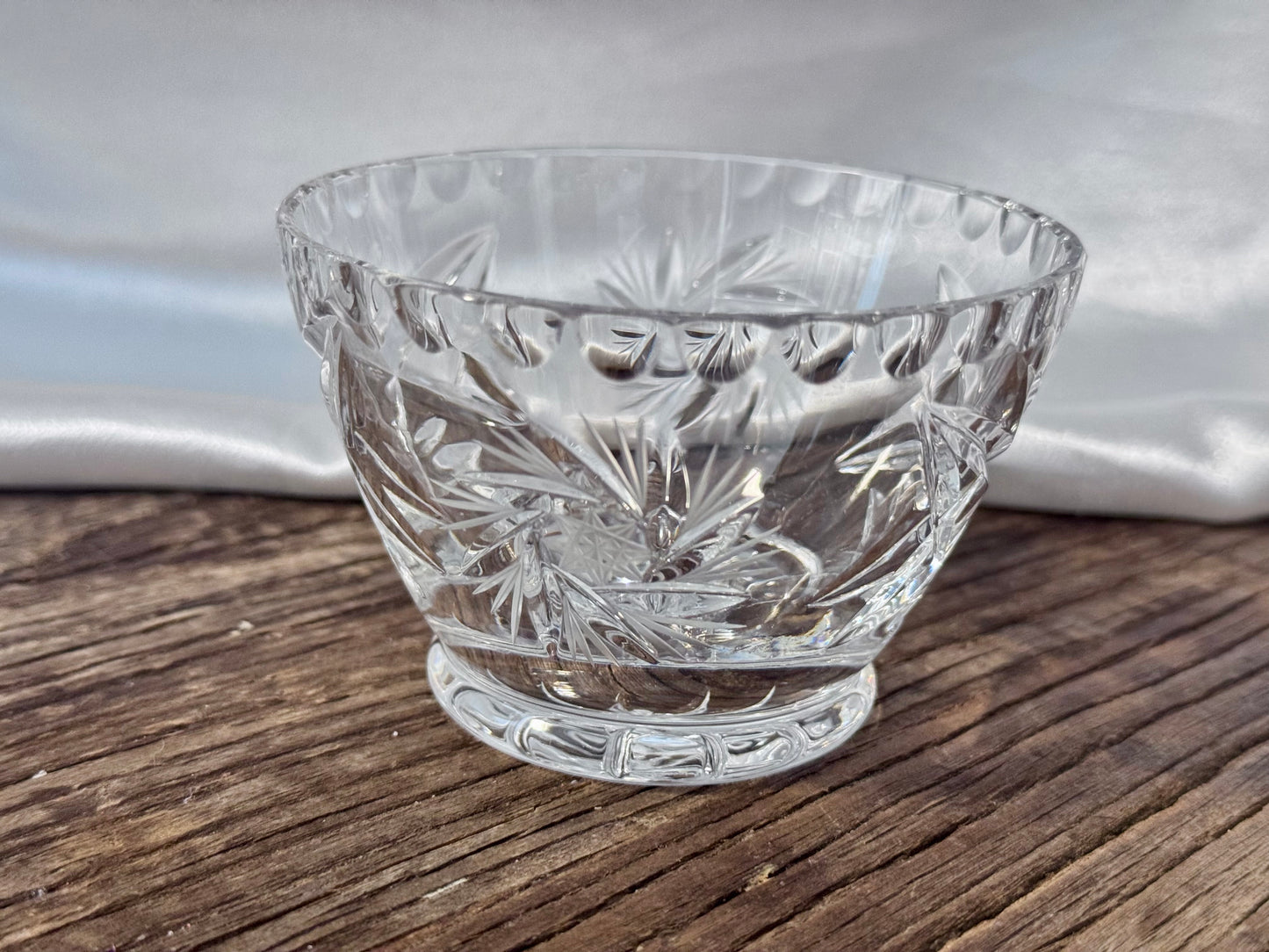 Cut Crystal "Pinwheel/Star of David" Pattern Milk and Sugar Set