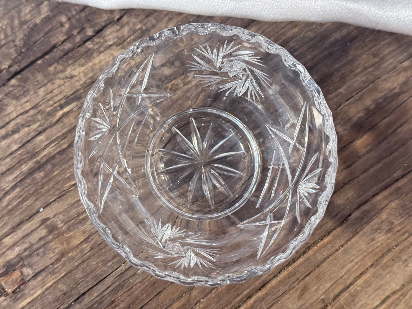 Cut Crystal "Pinwheel/Star of David" Pattern Milk and Sugar Set