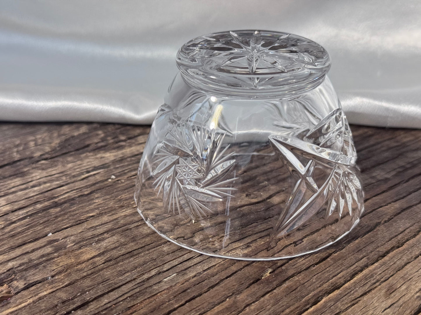 Cut Crystal "Pinwheel/Star of David" Pattern Milk and Sugar Set
