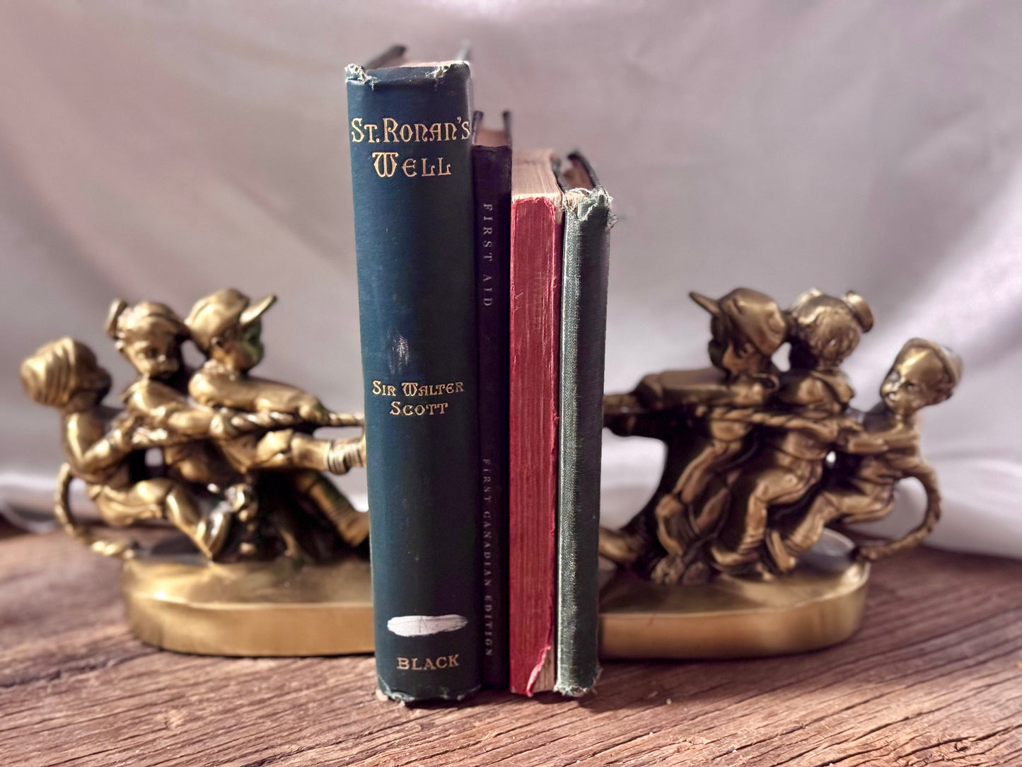 Brass PM Craftsman USA "Tug of War" Bookends