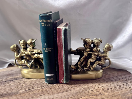 Brass PM Craftsman USA "Tug of War" Bookends