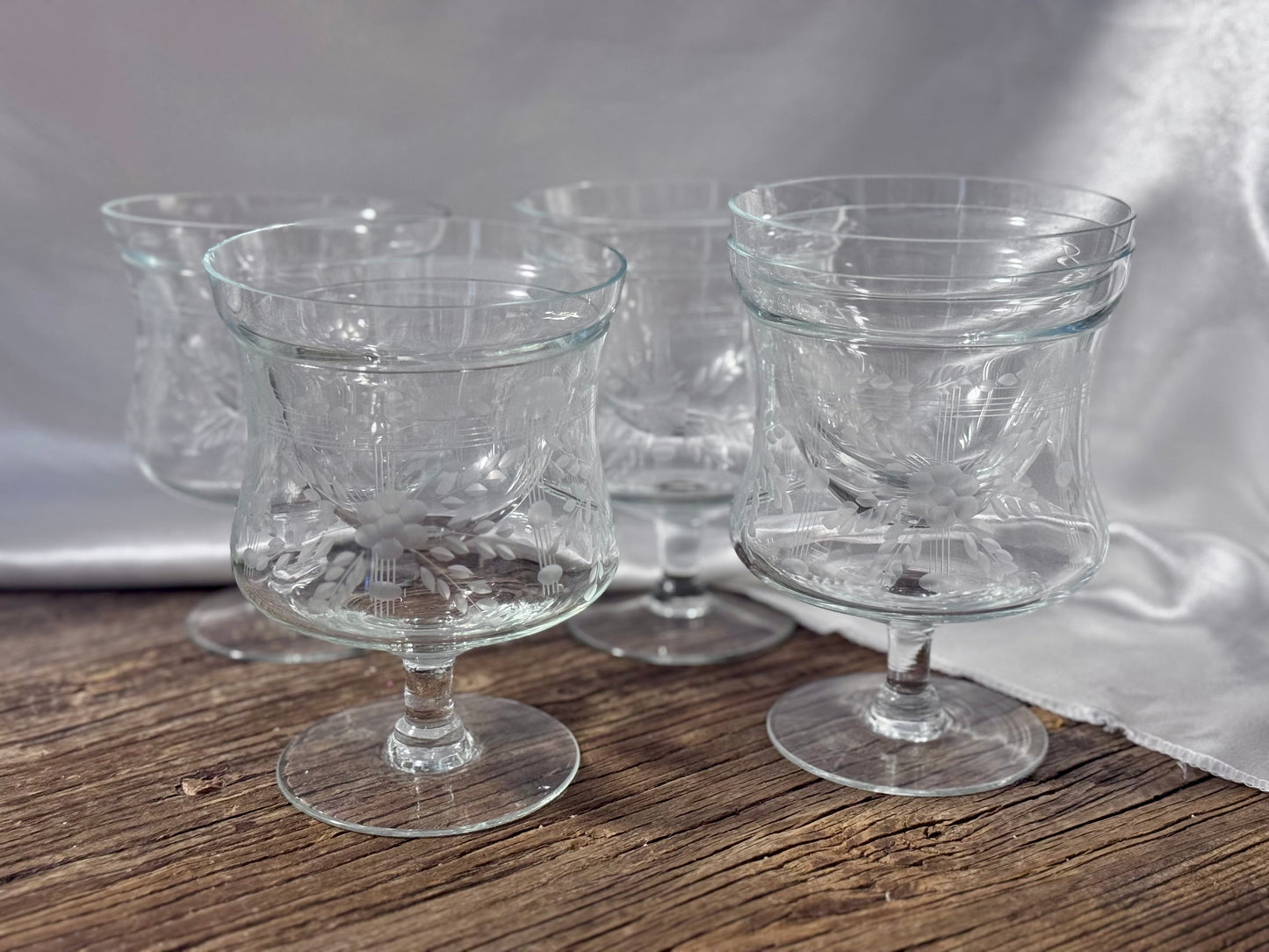 Crystal Cornflower Shrimp Cocktail Glasses