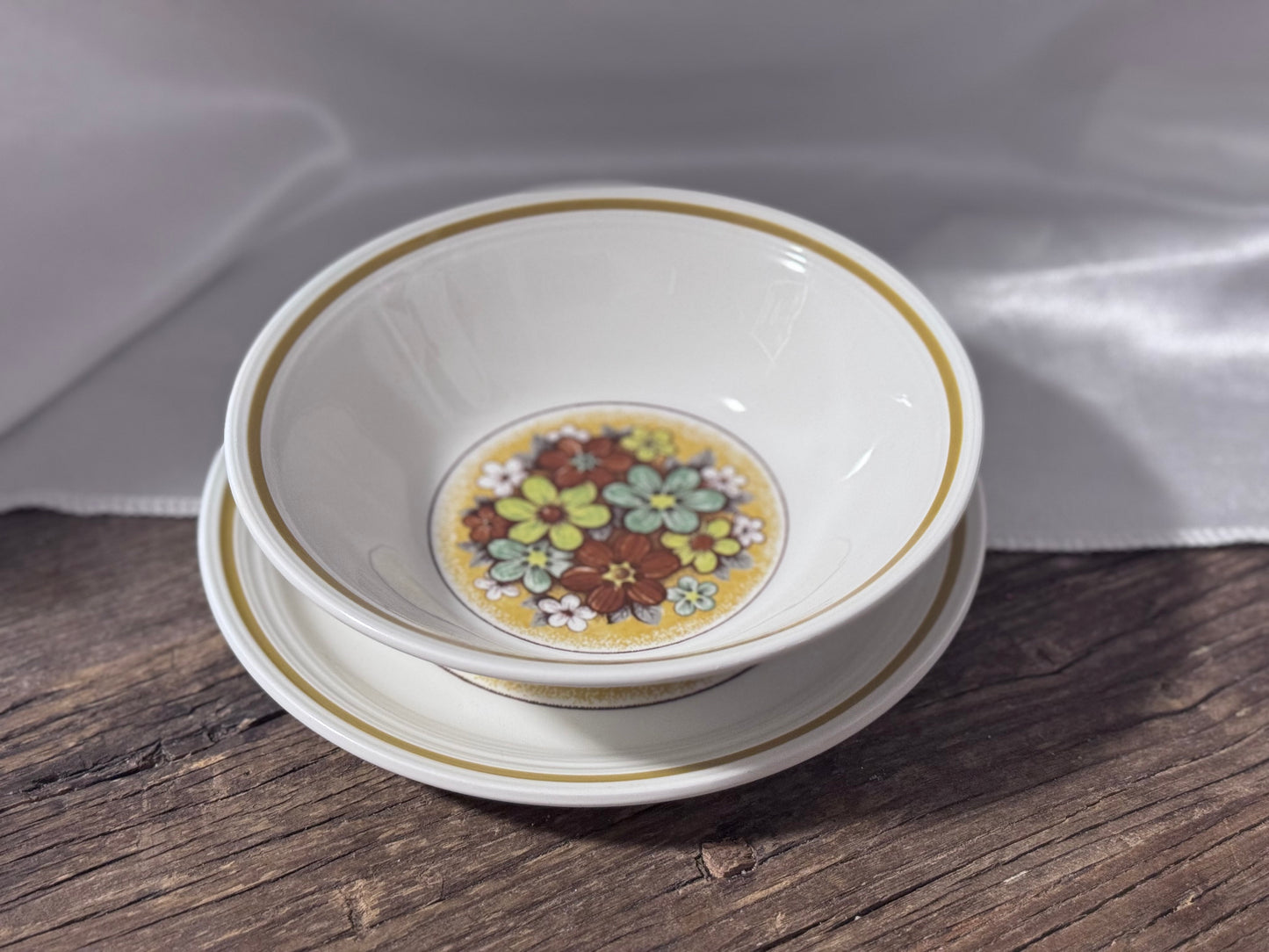 'SIENNA' Ironstone Ware Bowl & Saucer MYOTT England