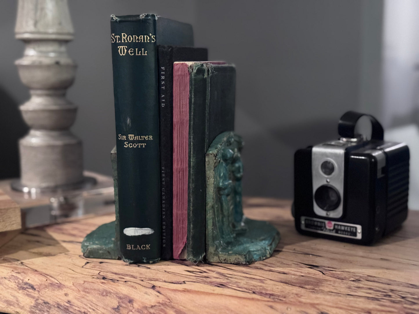 ANGELUS Cast Iron Book Ends