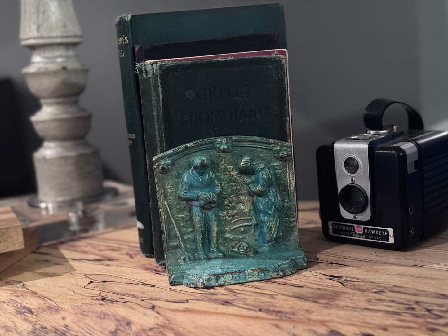 ANGELUS Cast Iron Book Ends
