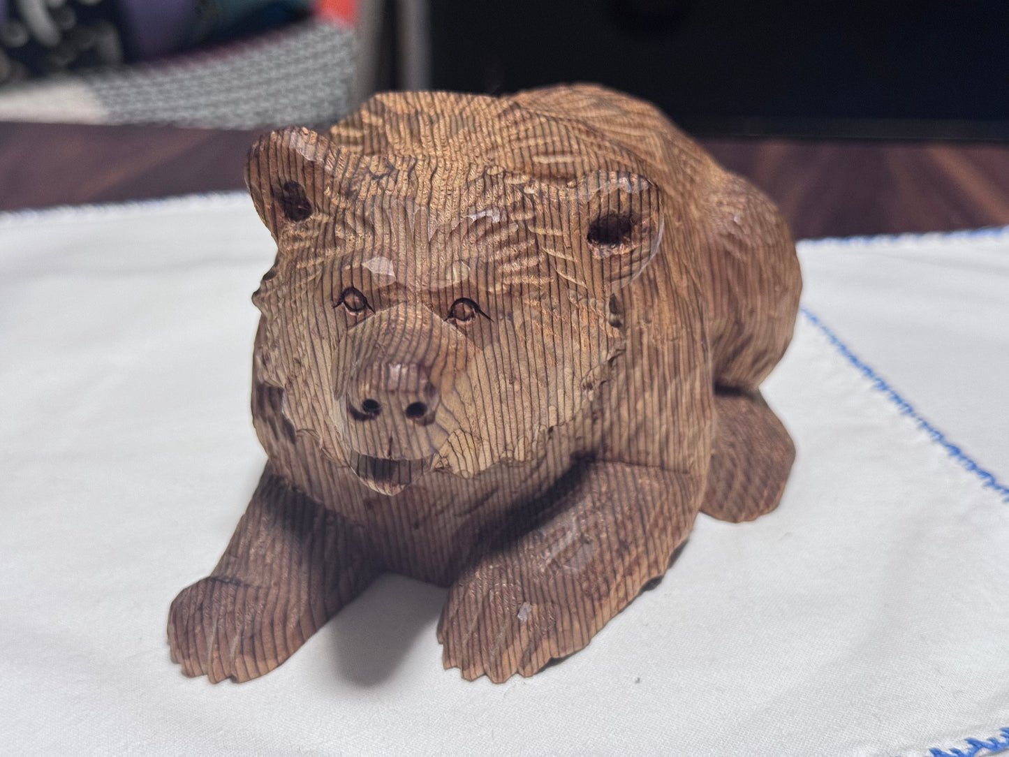 Hand Carved Kadian Crafts LTD Sitting Bear