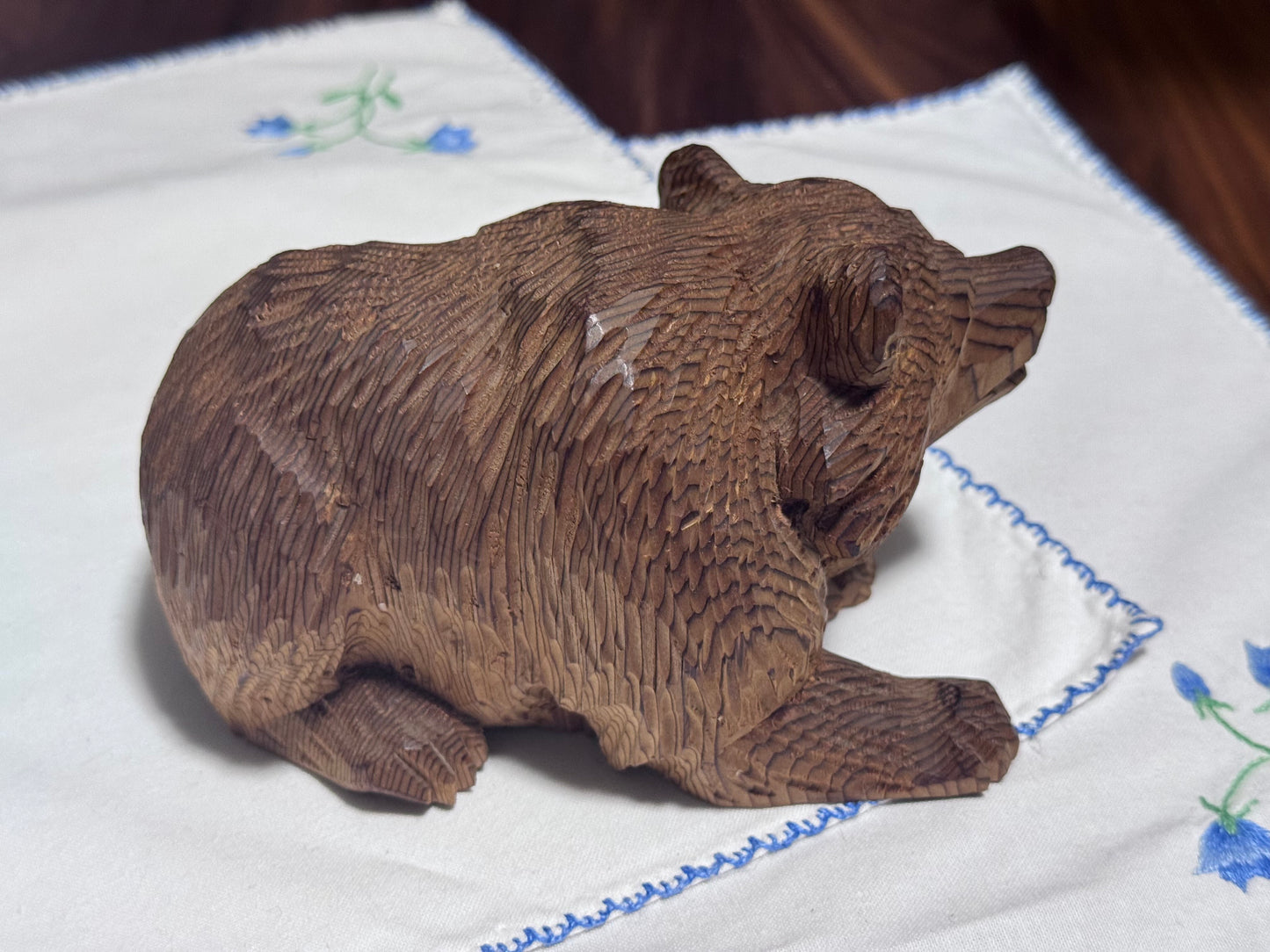 Hand Carved Kadian Crafts LTD Sitting Bear