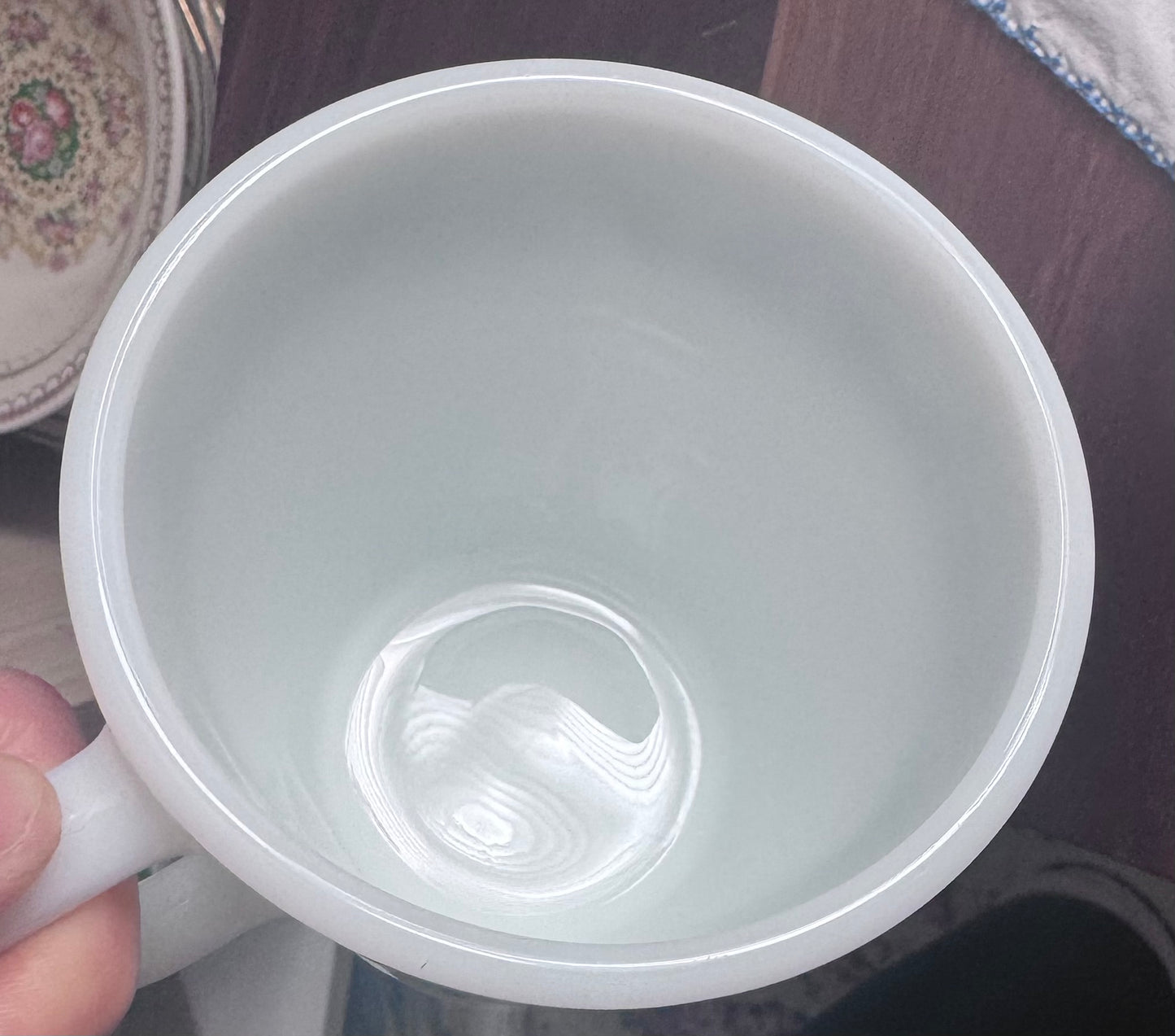Pyrex Milk Glass Blue Onion Coffee Cups