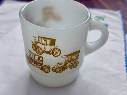 Fire King Vintage Car Mug
