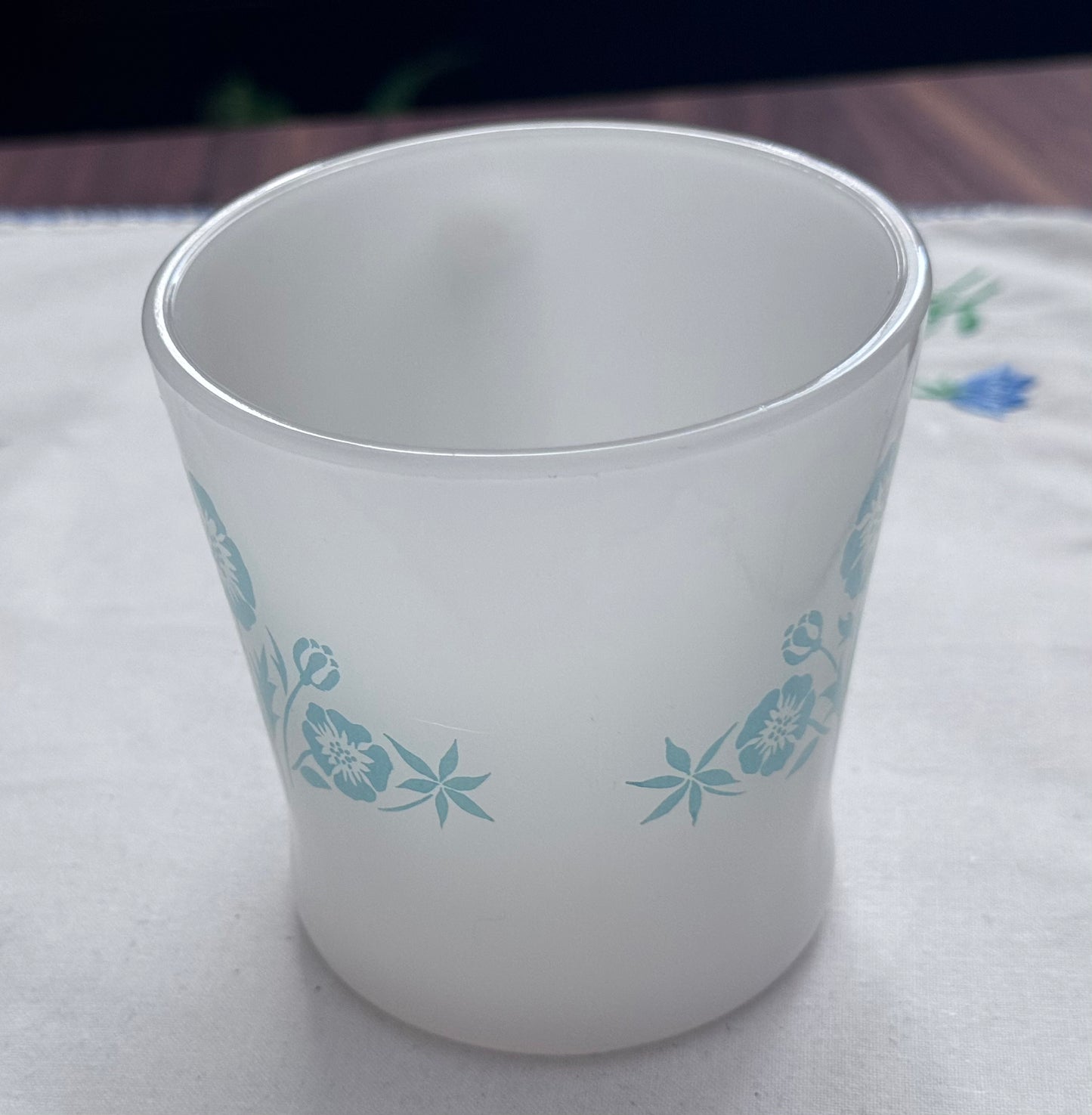 Glasbake Baby Blue Floral Mug