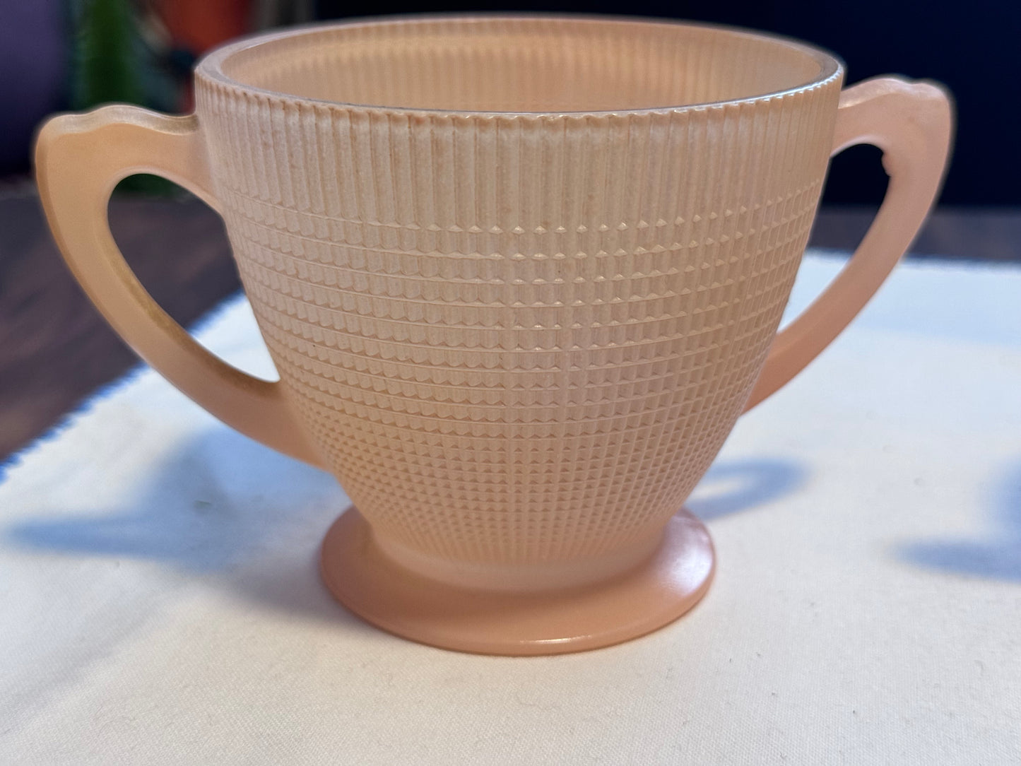 Dominion Glass Pink Creamer & Sugar