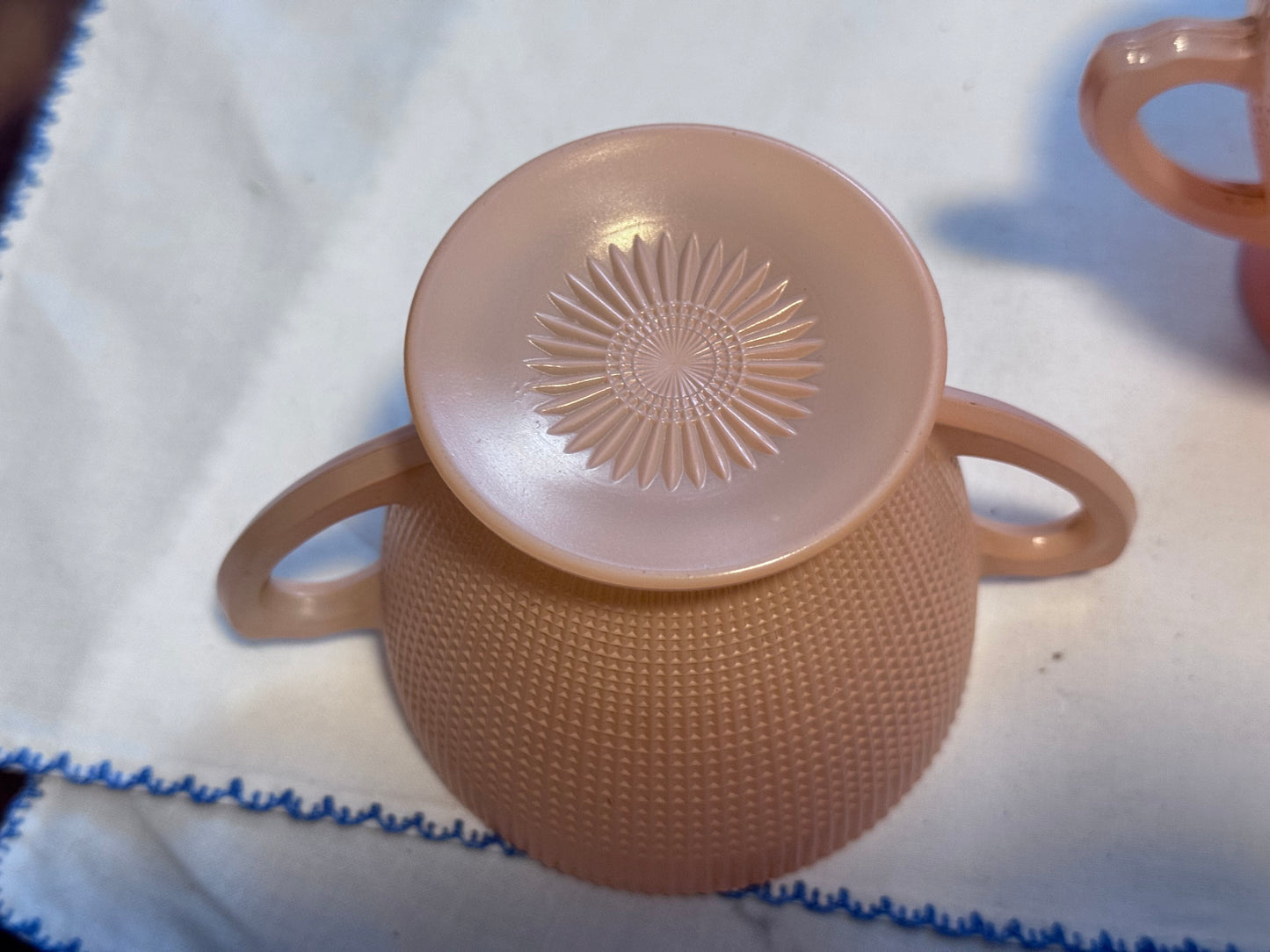Dominion Glass Pink Creamer & Sugar