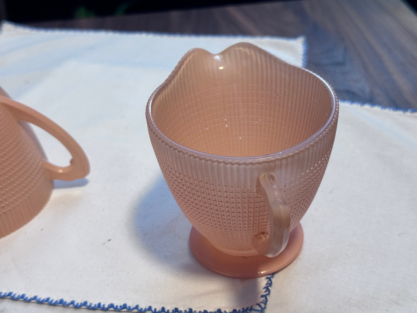 Dominion Glass Pink Creamer & Sugar