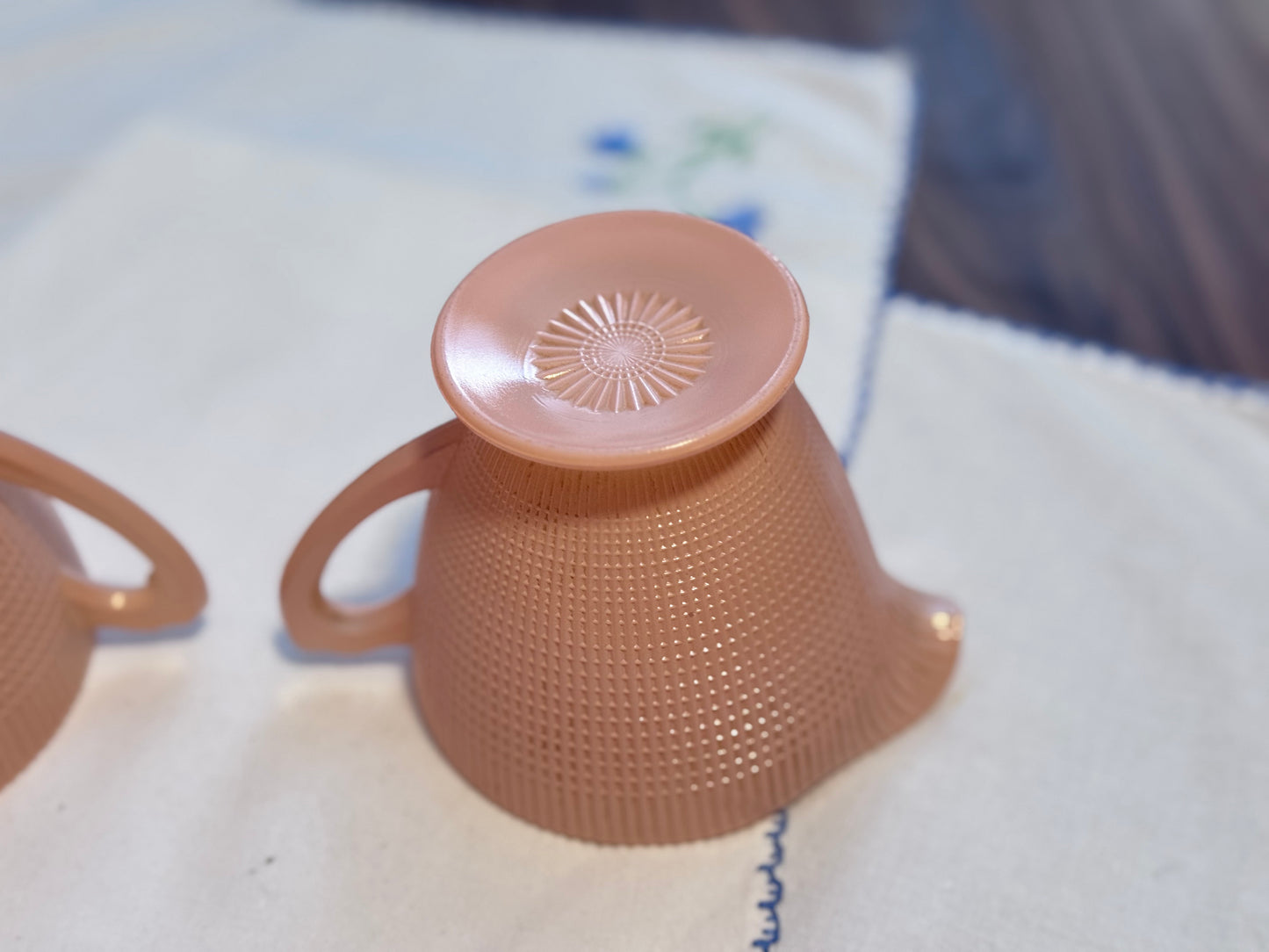 Dominion Glass Pink Creamer & Sugar